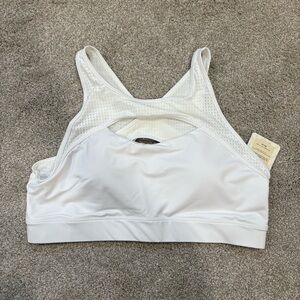 NWT Fabletics White Sports Bra Moisture-Wicking Racerback